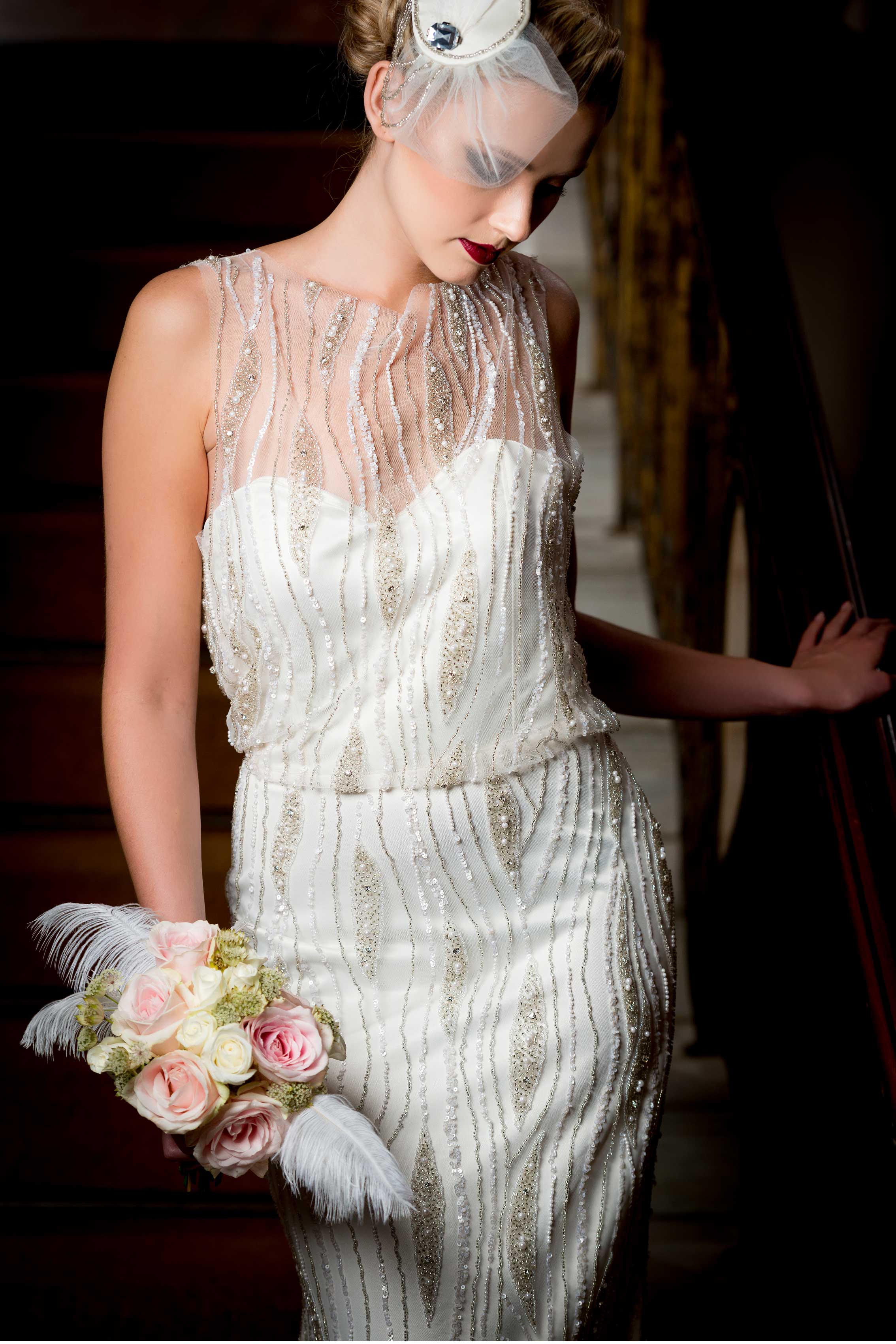 great gatsby wedding dress lace