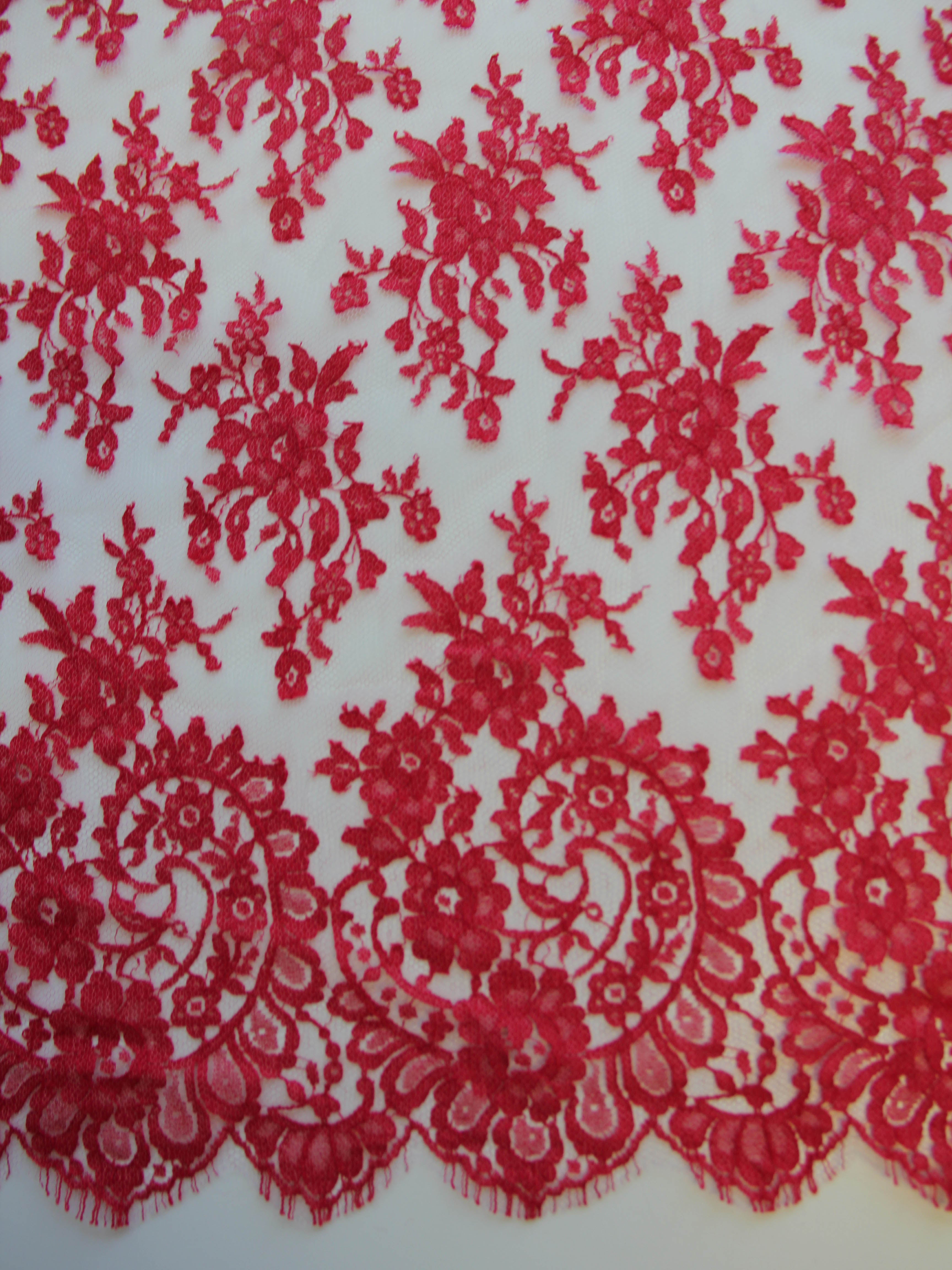 Red Lace Fabric 