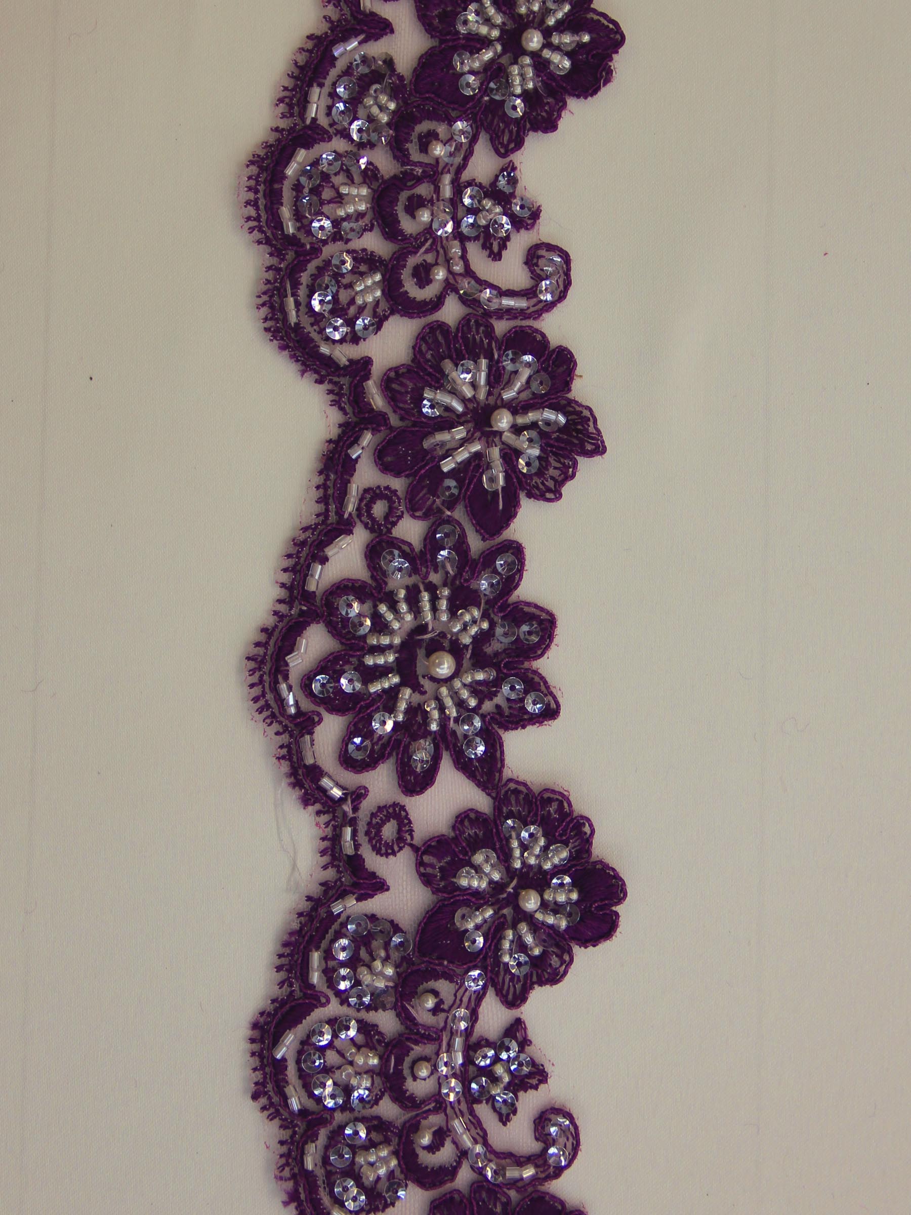 Deep Violet Lace Trim Sheila