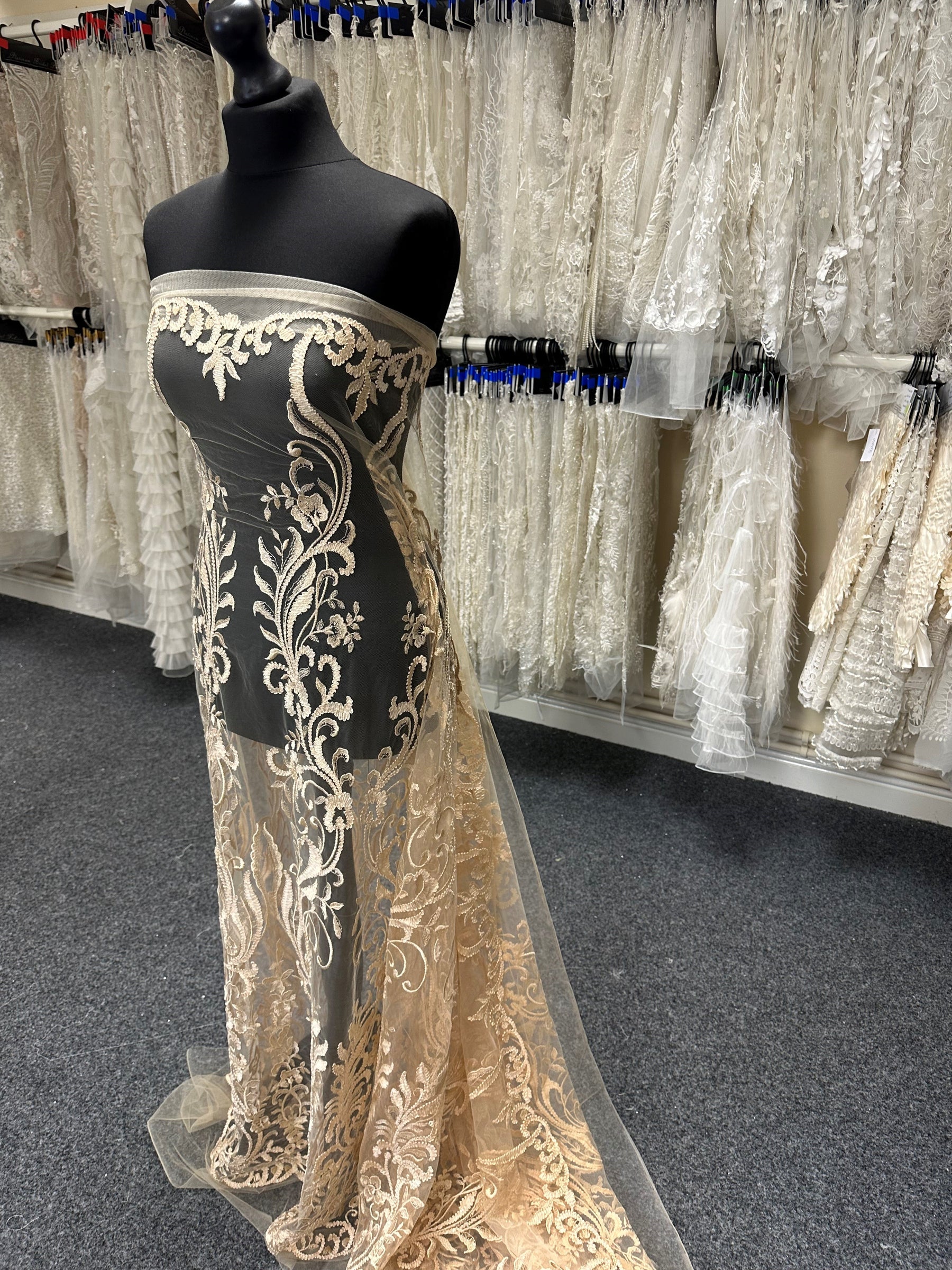 Champagne Embroidered Lace - Dinah