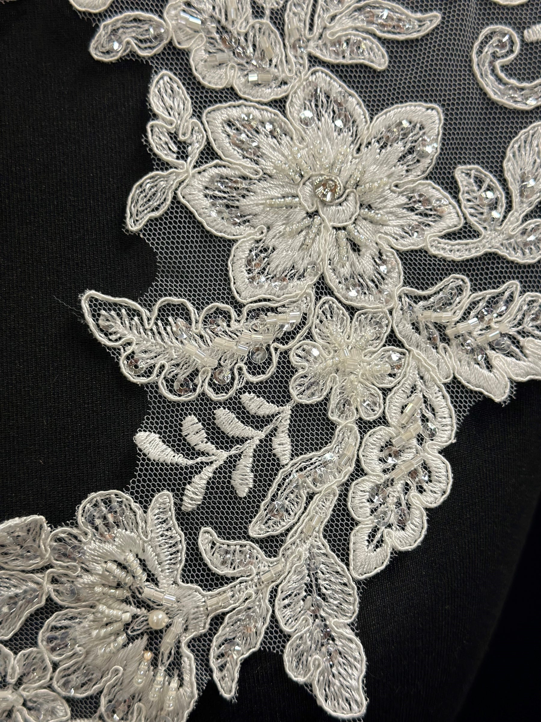 Ivory Beaded Lace Appliques - Annabelle