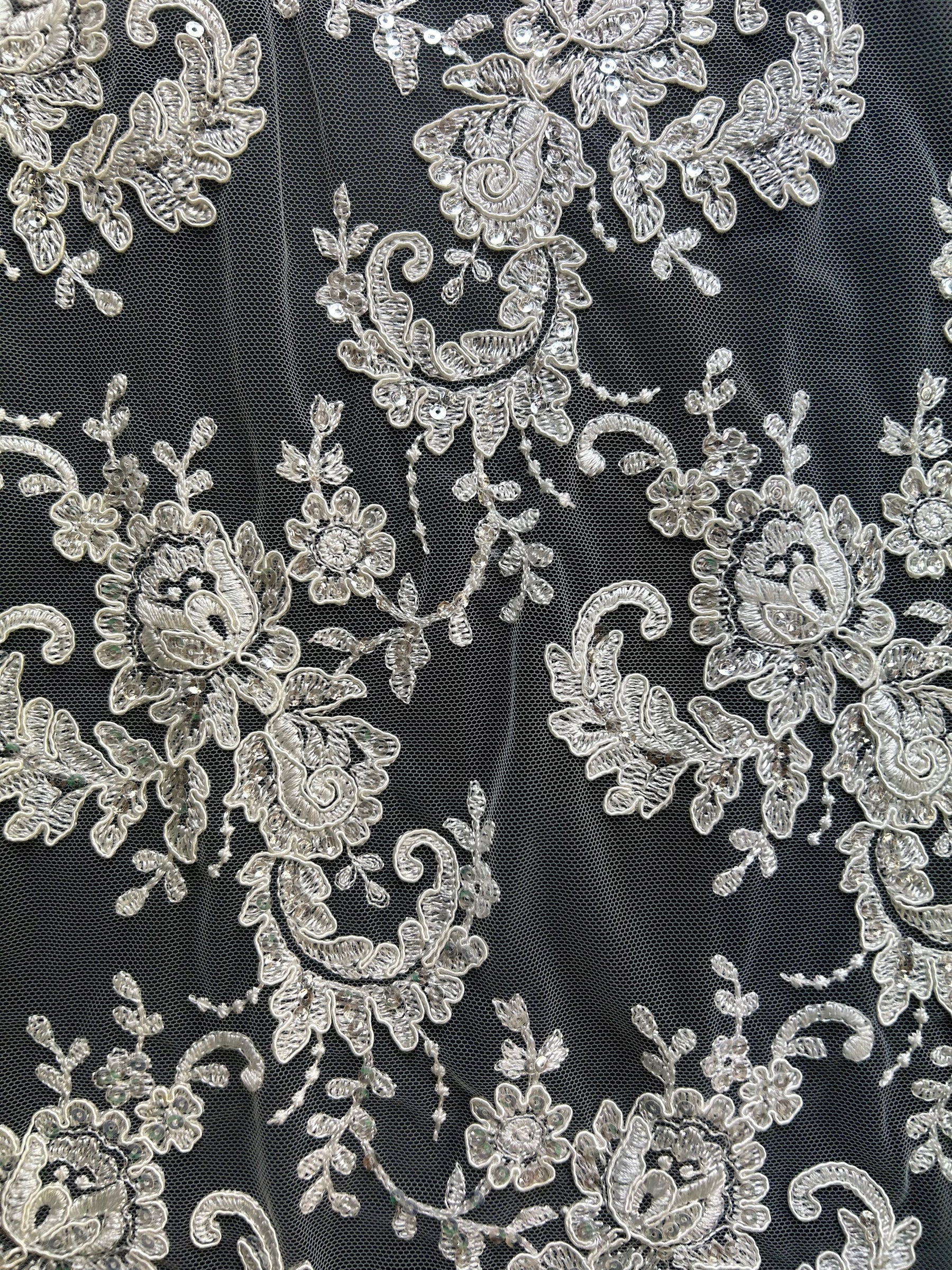 Ivory Beaded Lace - Anoushka