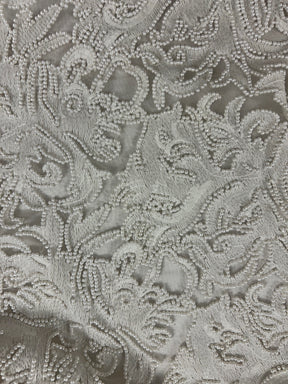 Ivory Beaded & Embroidered Lace - April