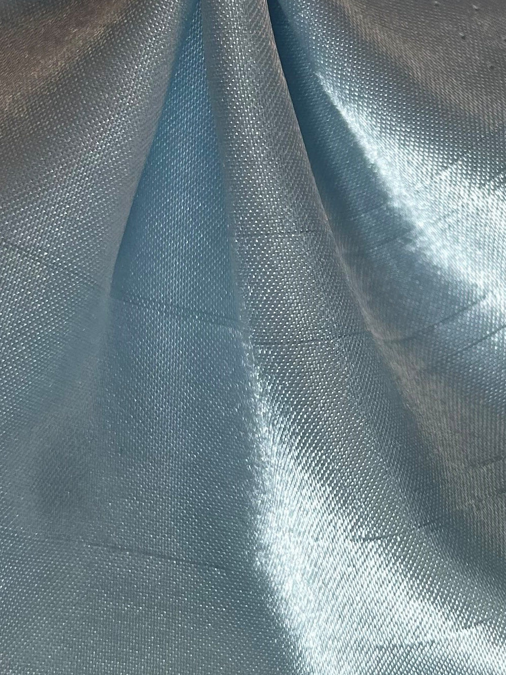 Aqua Polyester Satin Backed Dupion - Clarity