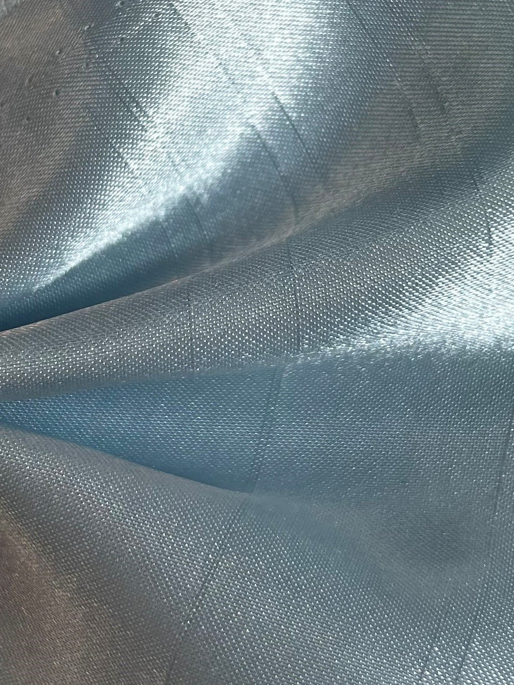 Aqua Polyester Satin Backed Dupion - Clarity