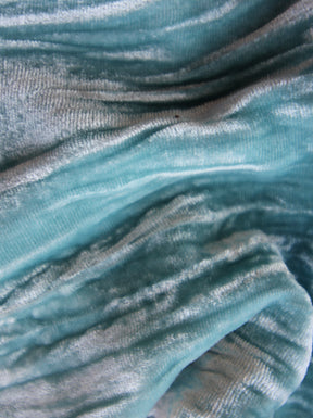 Aqua Silk Velvet - Ruffle