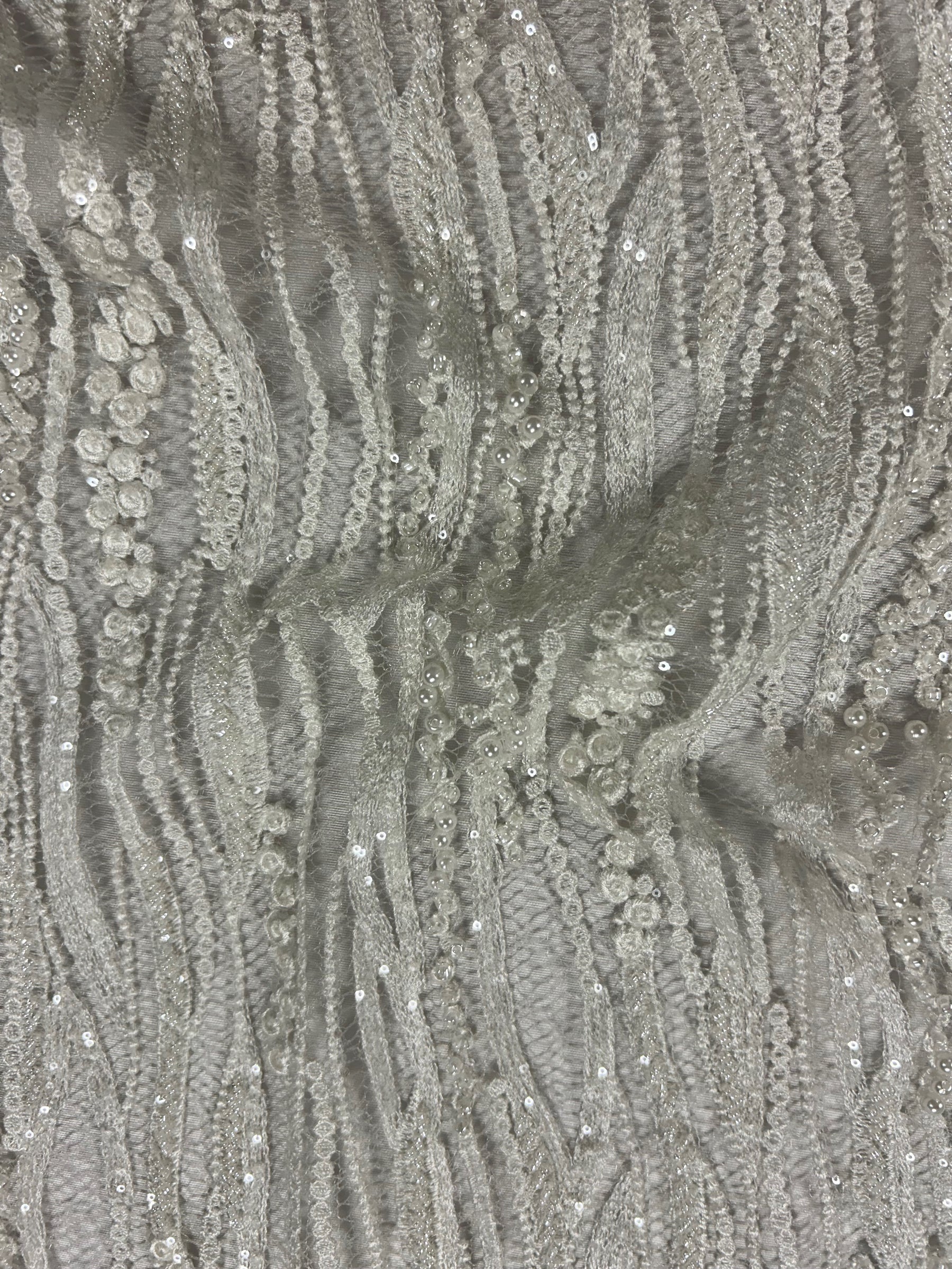 Ivory Beaded Lace - Athira