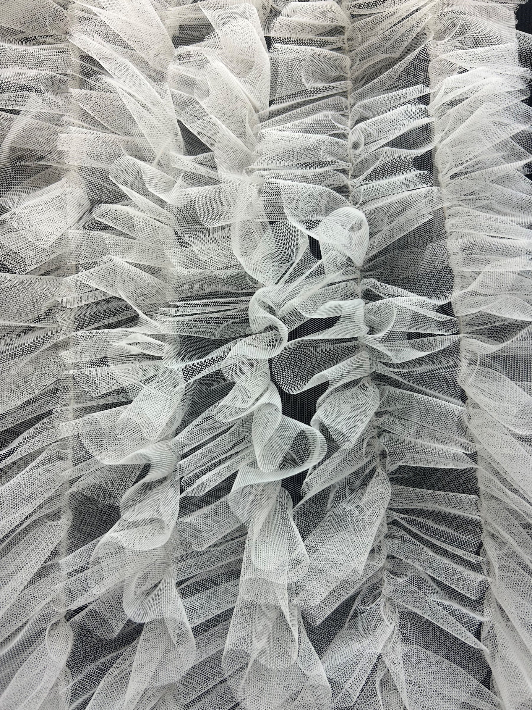 Ivory Pleated Tulle - Audrinna