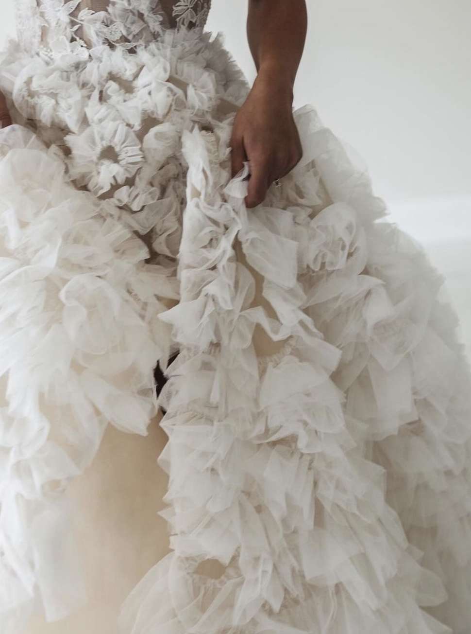 Ivory Pleated Tulle - Audrinna