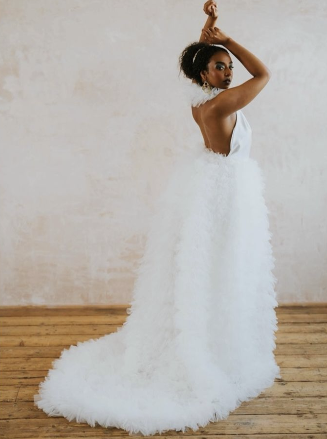 Ivory Pleated Tulle - Audrinna