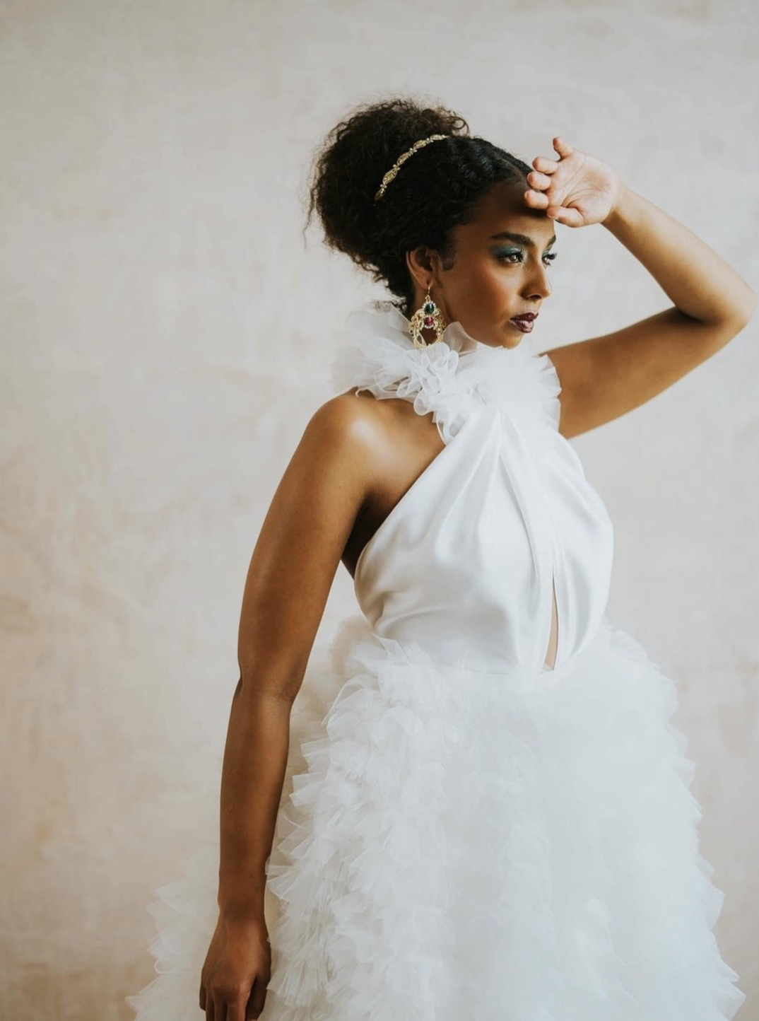 Ivory Pleated Tulle - Audrinna