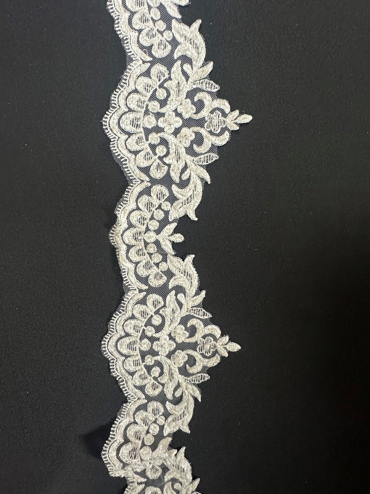 Ivory Beaded Lace Trim - Ava