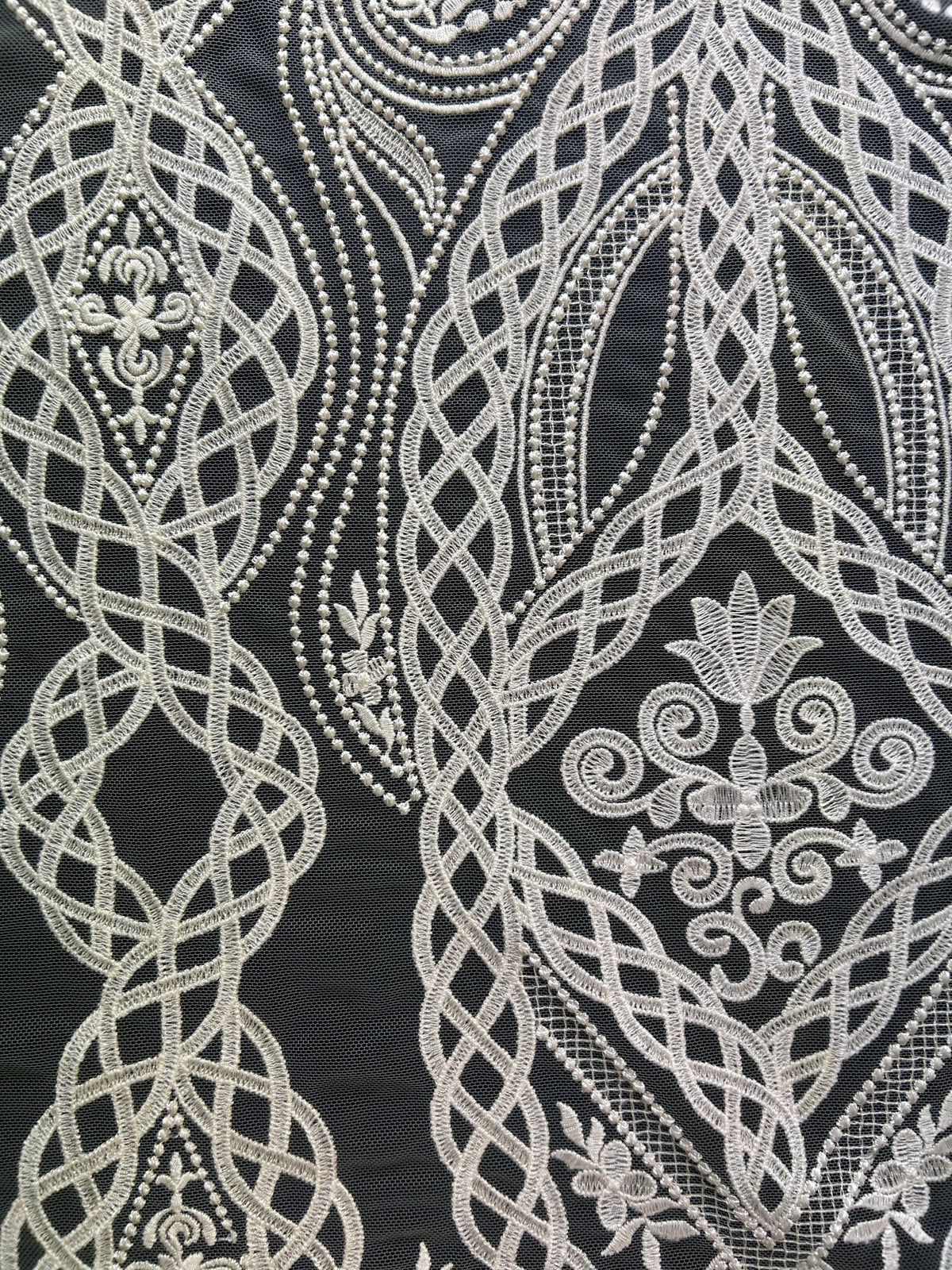 Ivory Embroidered Lace - Barbe