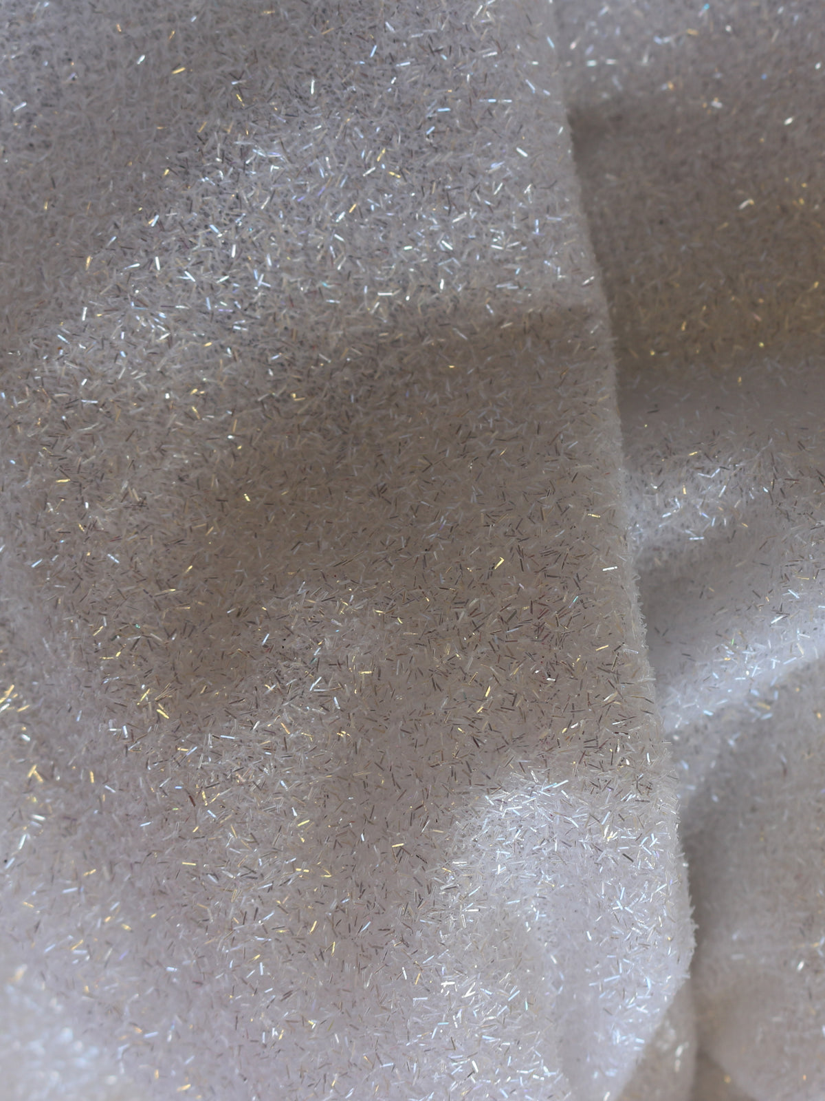 White Glitter Fabric - Battenberg