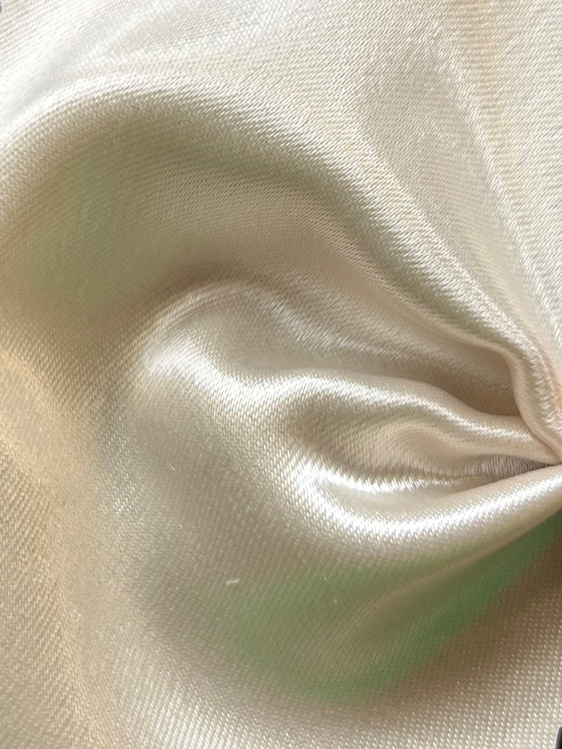 Beige Polyester Stretch Satin - Courage