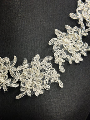 Ivory Corded Lace Appliques - Belinda (Small)