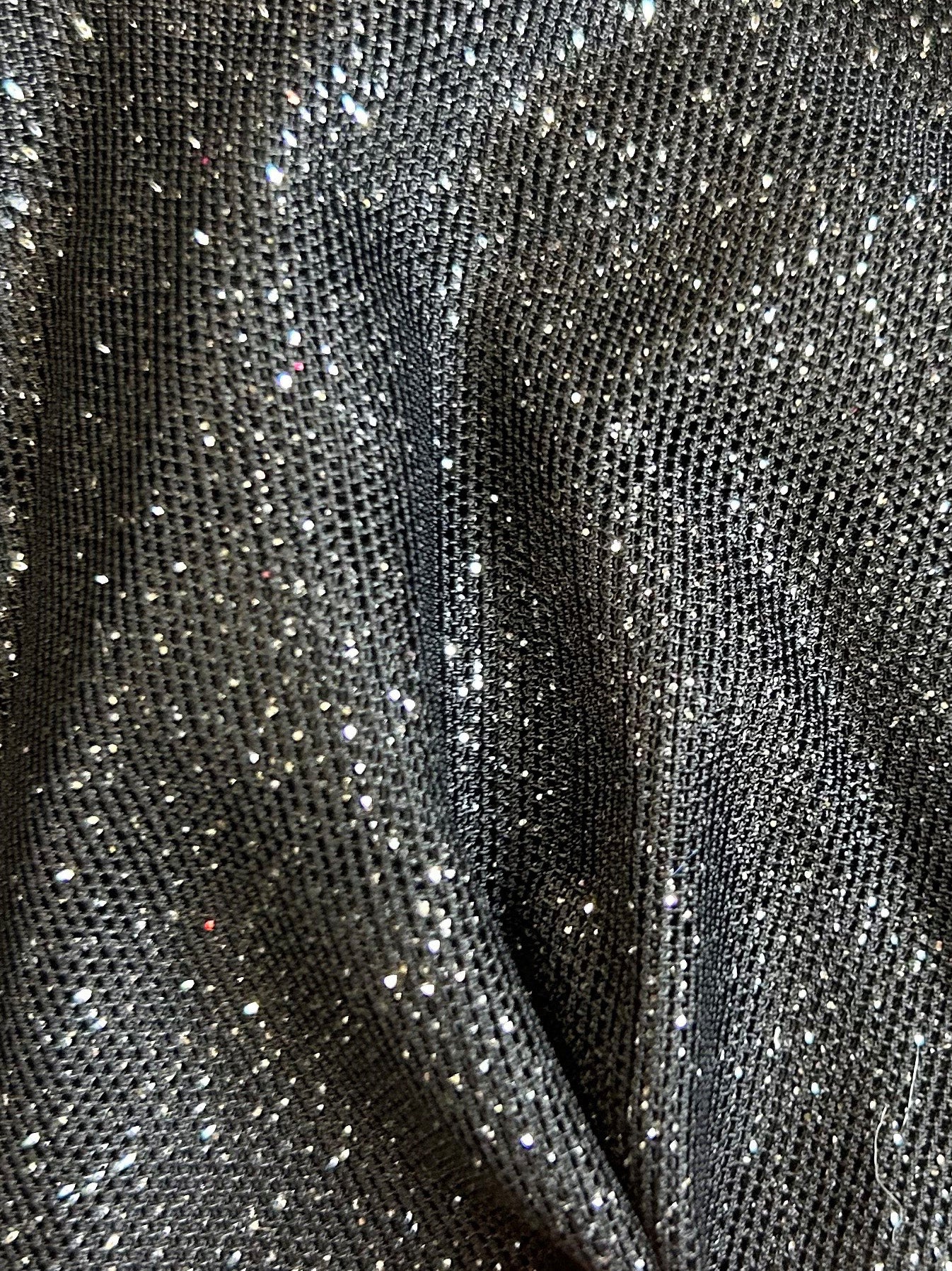 Black Stretch Glitter Fabric - Ballerina