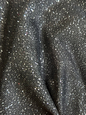 Black Stretch Glitter Fabric - Ballerina