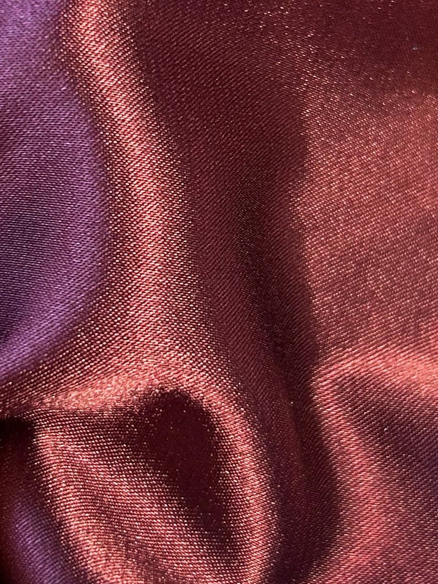 Bordeaux Polyester Stretch Satin - Empathy