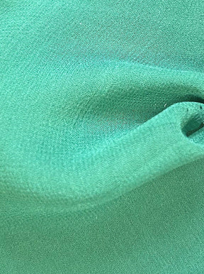 Bottle Green Silk Georgette - Shimmer