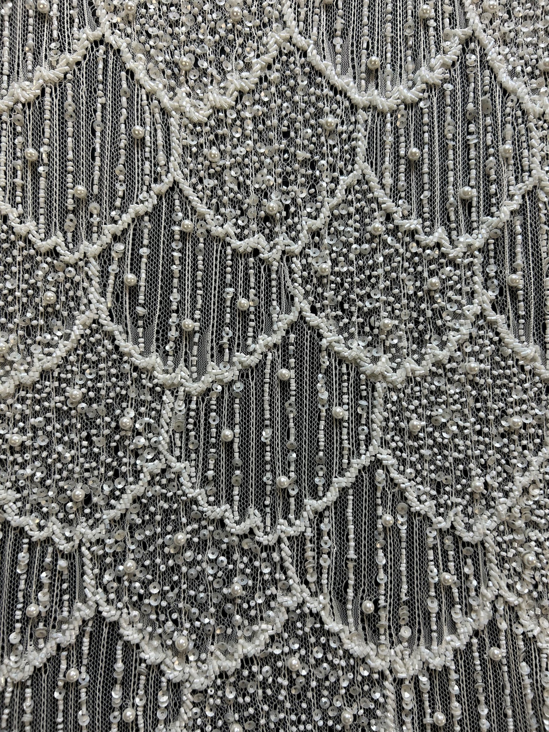 Ivory Hand Beaded Lace - Brianna