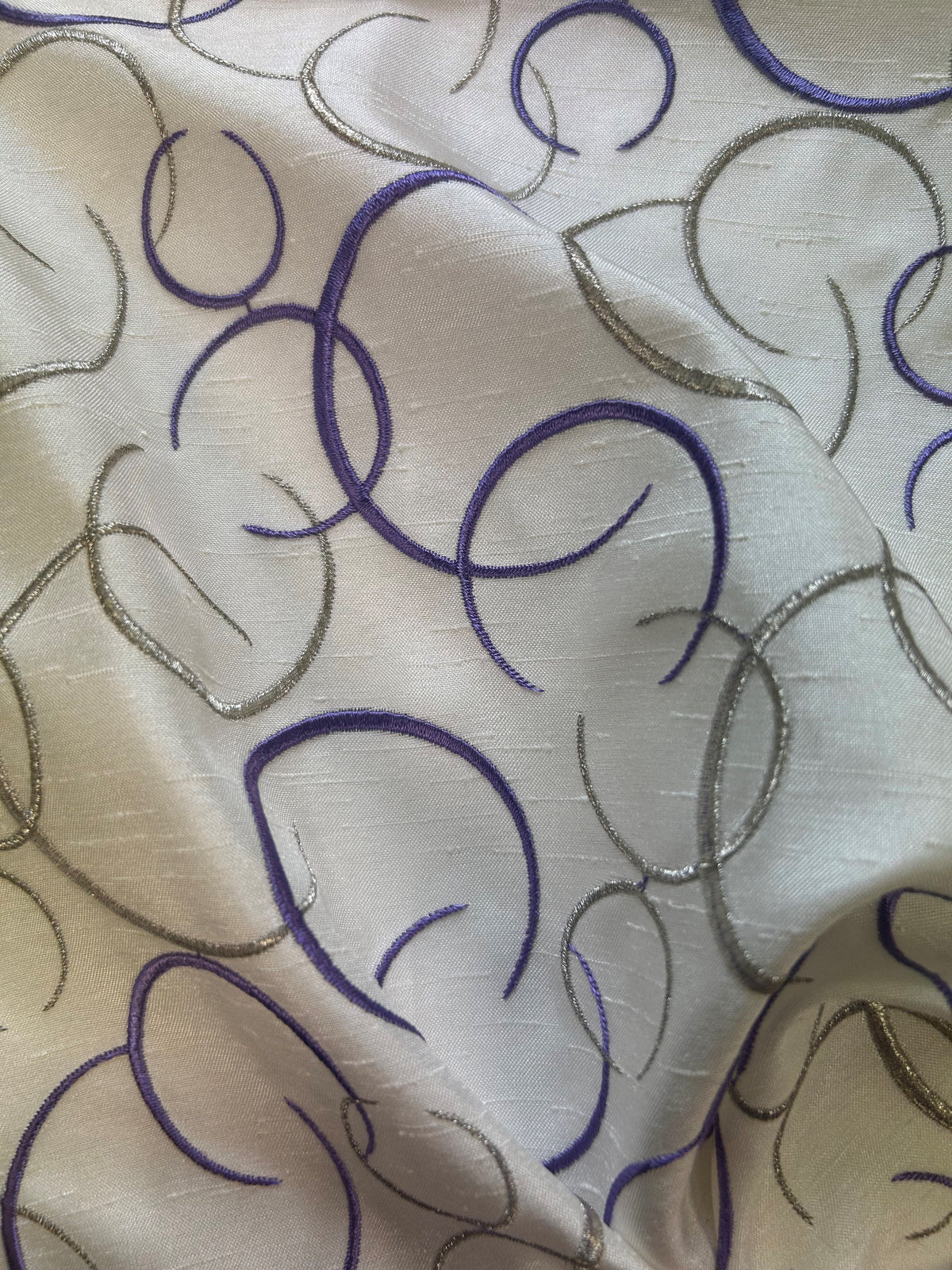 Purple Embroidered Fabric - Brooklyn