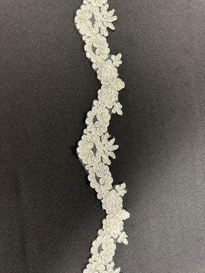 Ivory Corded Lace Trim - Pansy