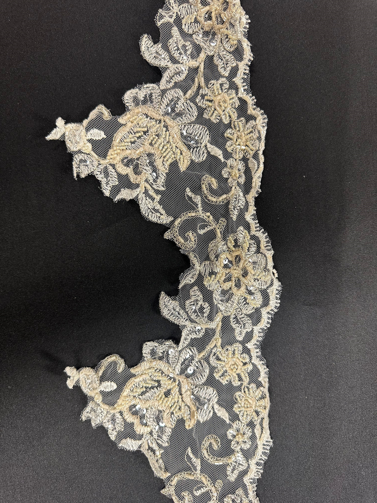 Champagne Beaded Lace Trim - Chloe