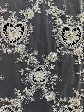 Discounted Ivory Embroidered Lace - Caitlin