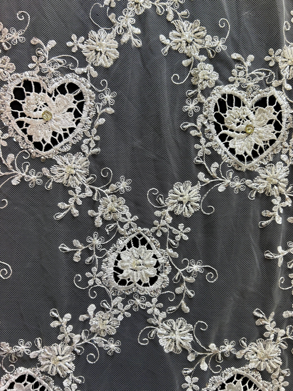 Ivory Embroidered Lace - Caitlin