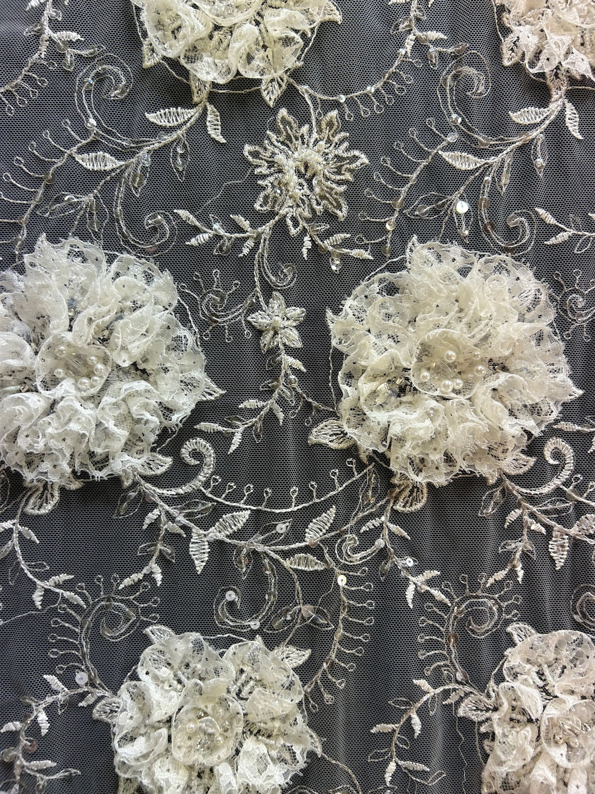 Ivory Beaded Lace - Carla