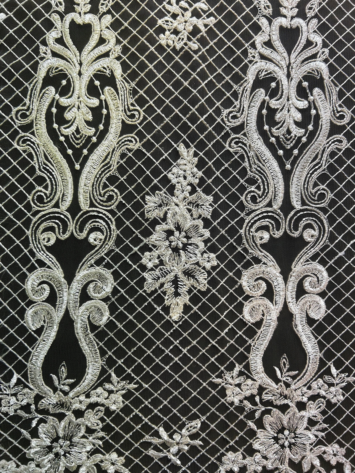 Ivory Embroidered Lace - Caroline