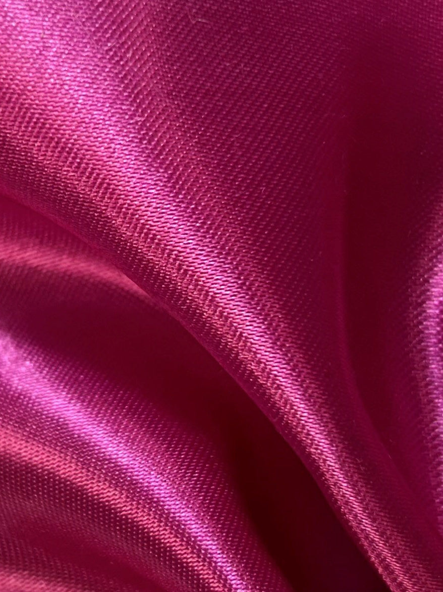 Cerise Polyester Satin - Ascot