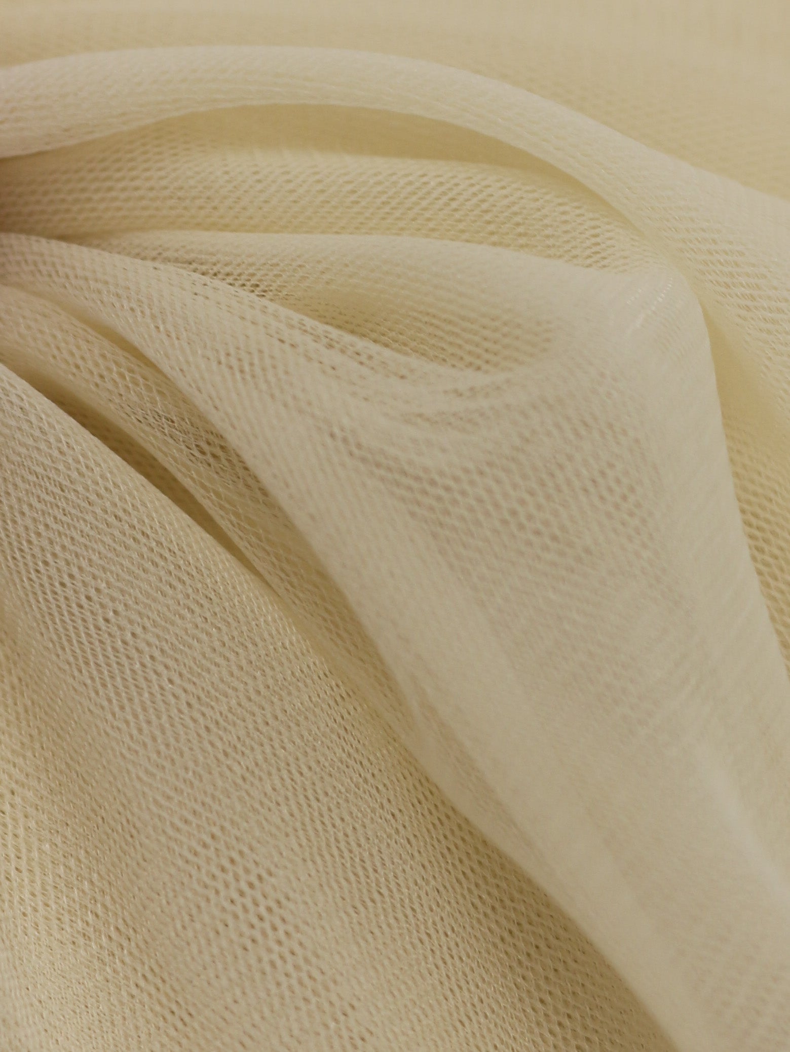 Wholesale Light Ivory Soft Pleated Tulle Fabric