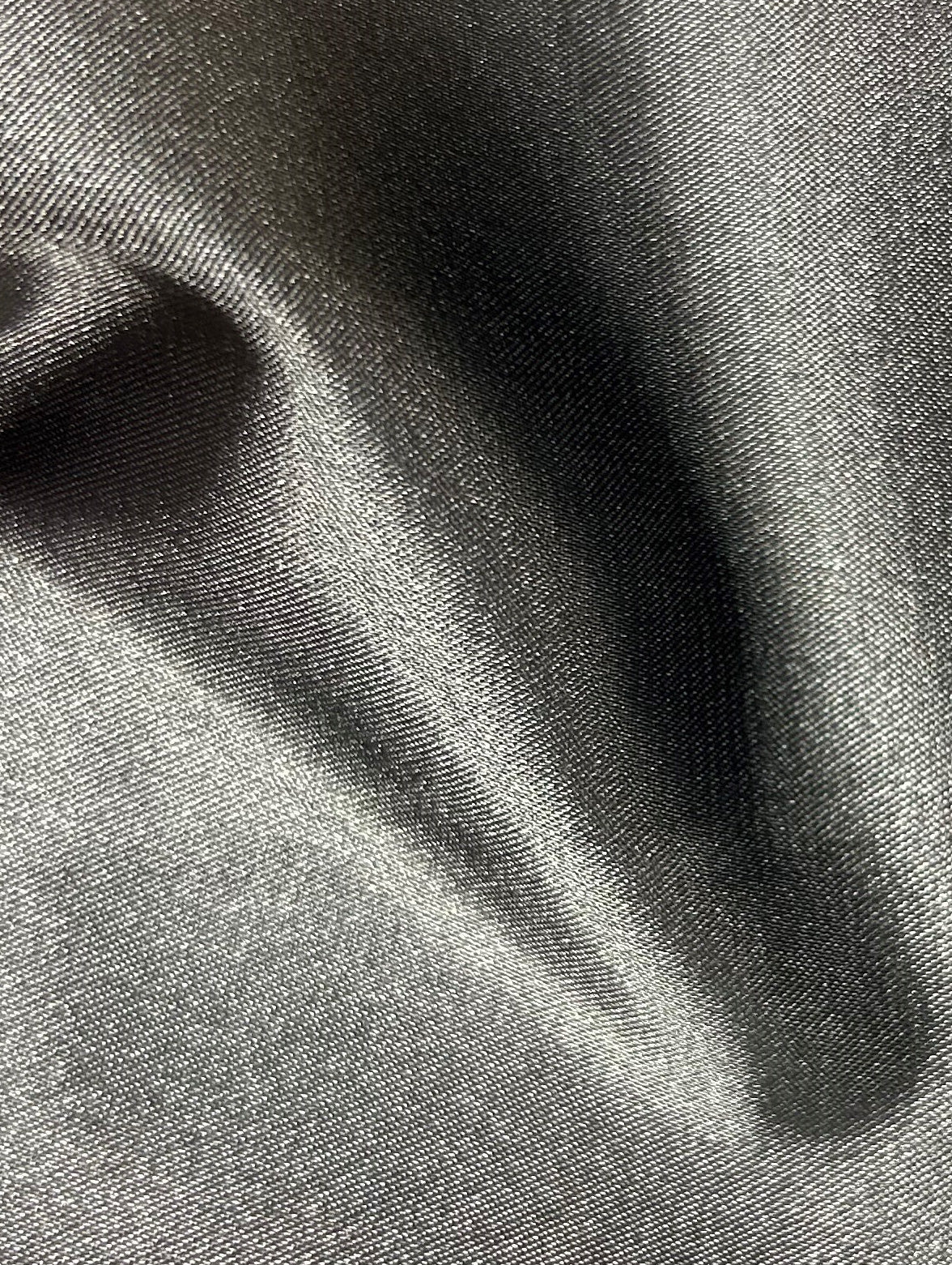 Charcoal Polyester Stretch Satin - Empathy