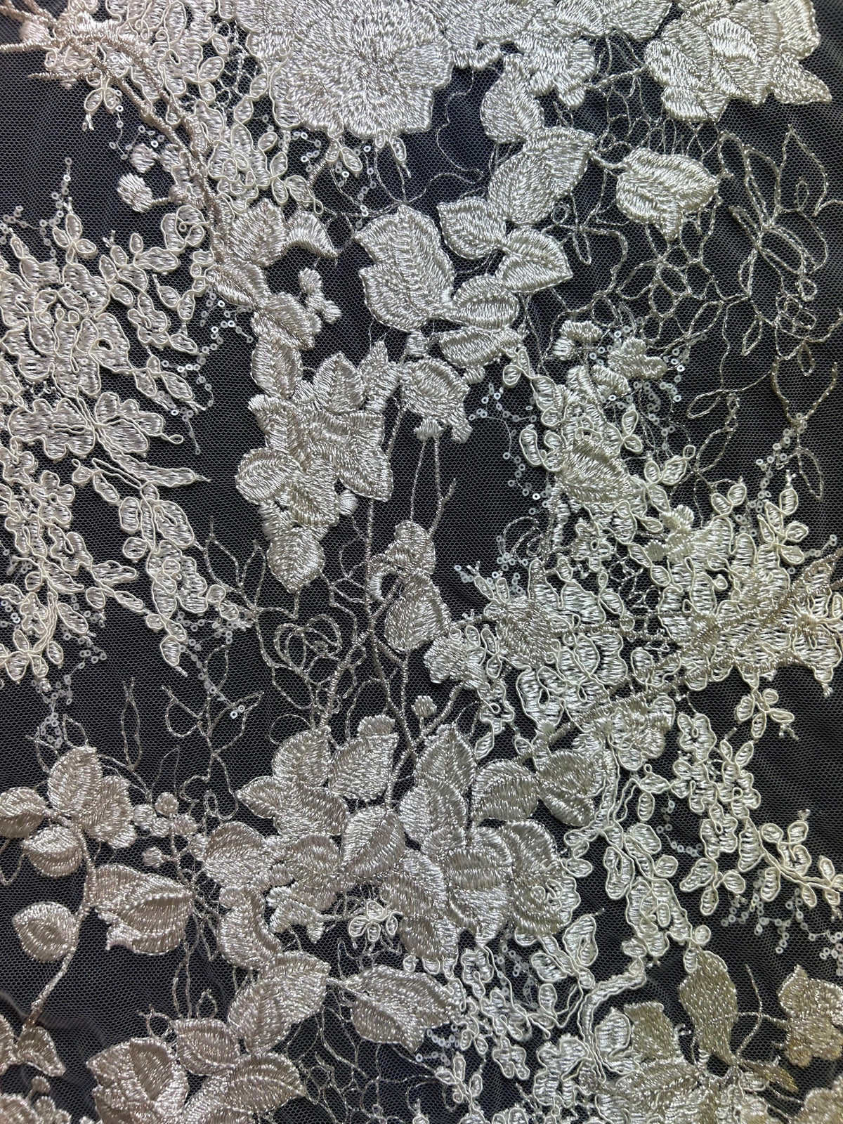 Ivory Embroidered Lace - Cindy