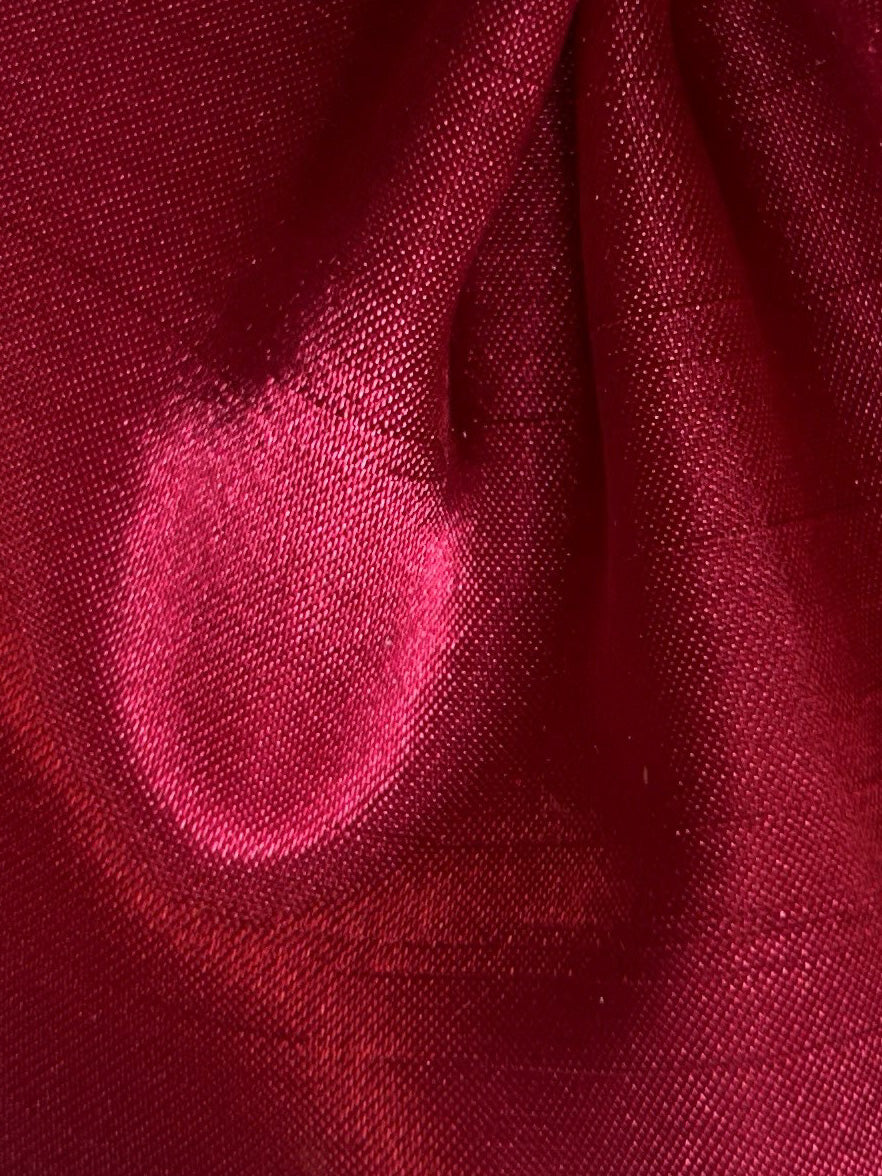 Claret Polyester Satin Backed Dupion - Clarity