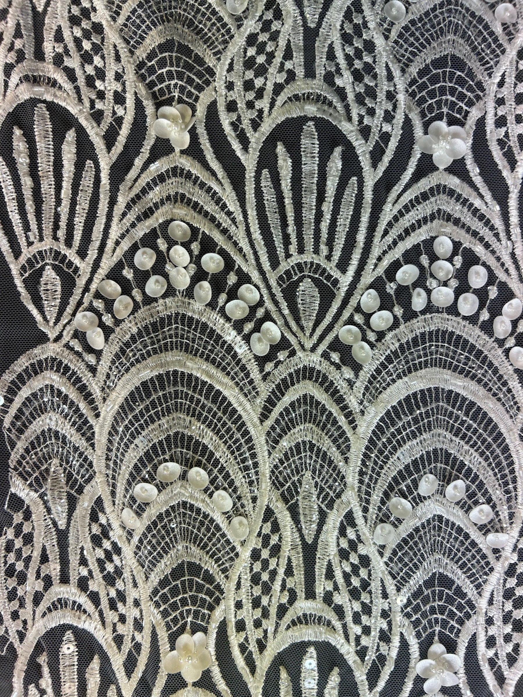 Ivory Embroidered Lace - Clemency