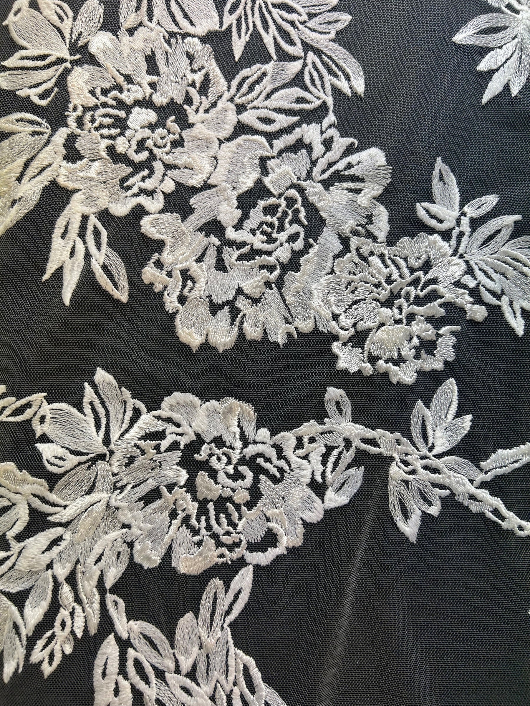 Ivory Embroidered Lace - Cora