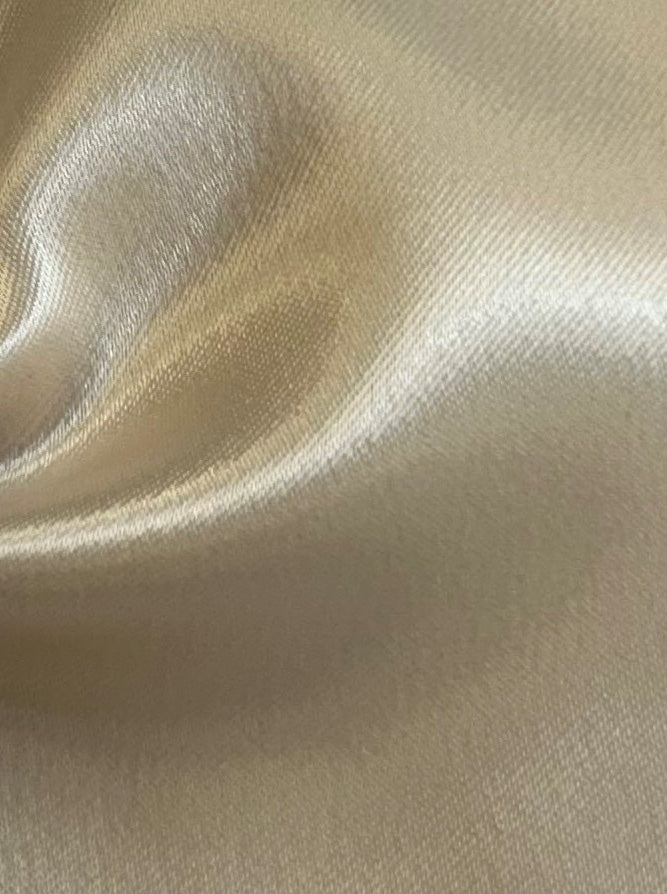 Cream Polyester Stretch Satin - Courage