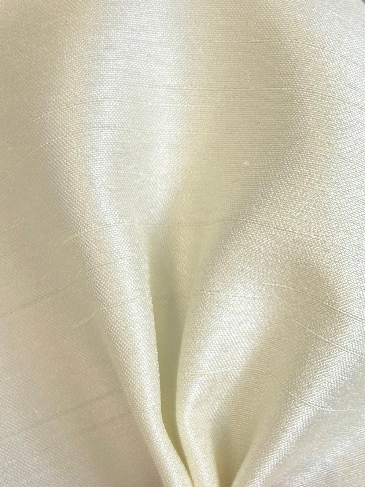 Cream Polyester Satin Backed Dupion - Clarity