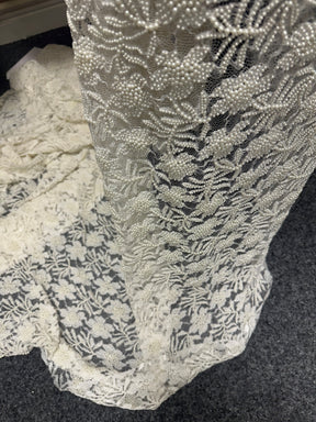 Ivory Beaded Lace - Lucille