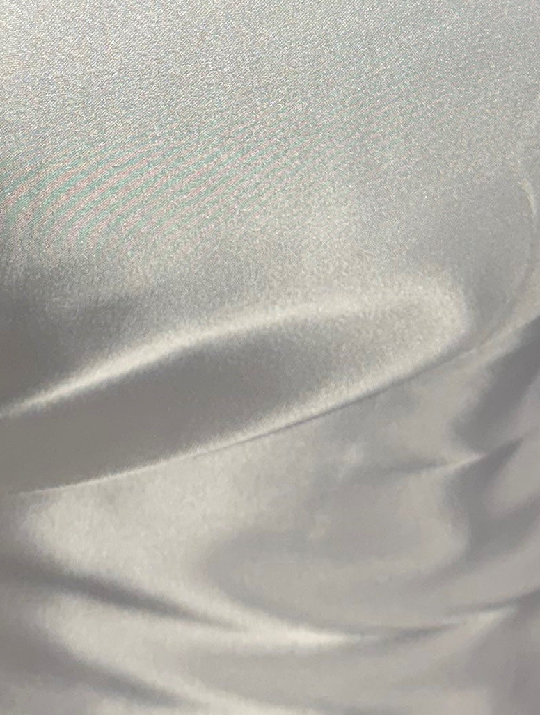 White Polyester Satin - Ascot