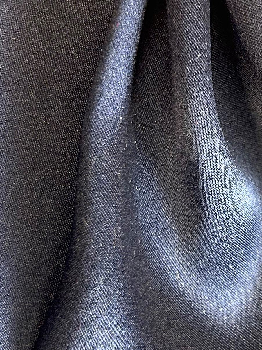 Dark Navy Silk Satin - Magnifique