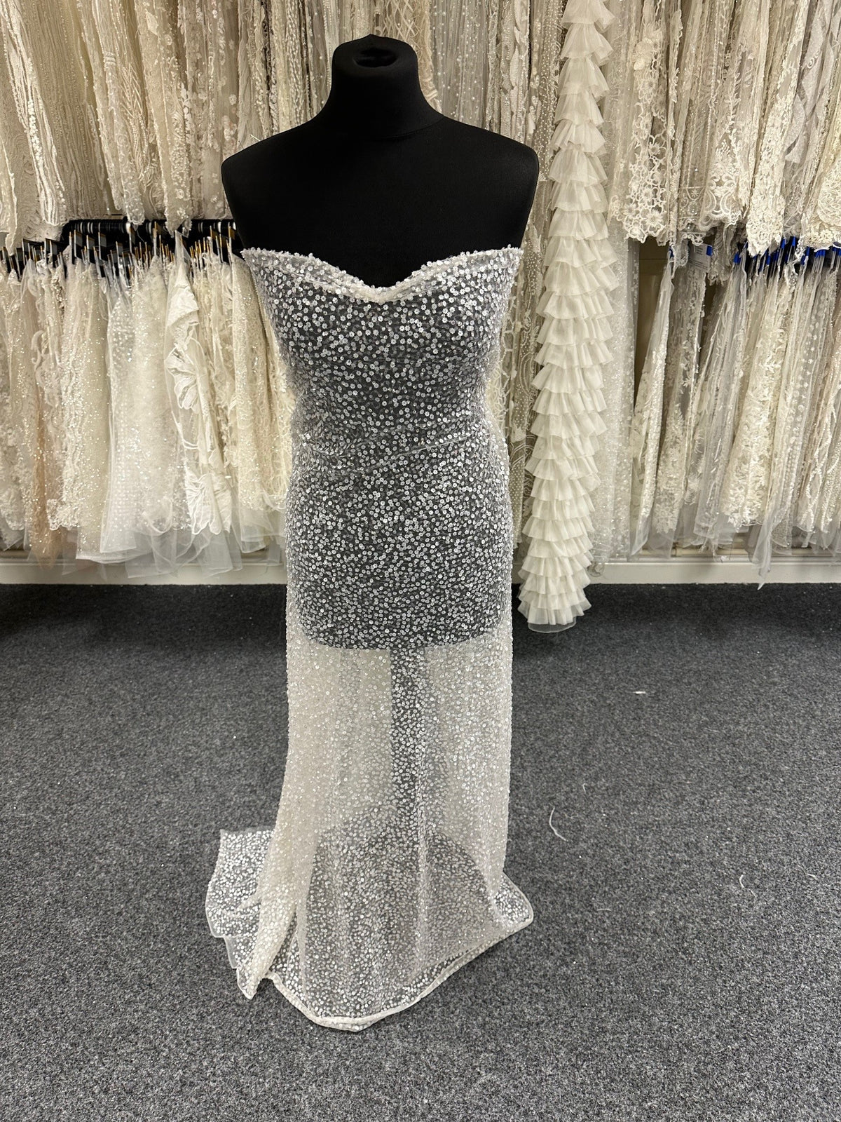 Ivory Sequinned Tulle - Esperanza