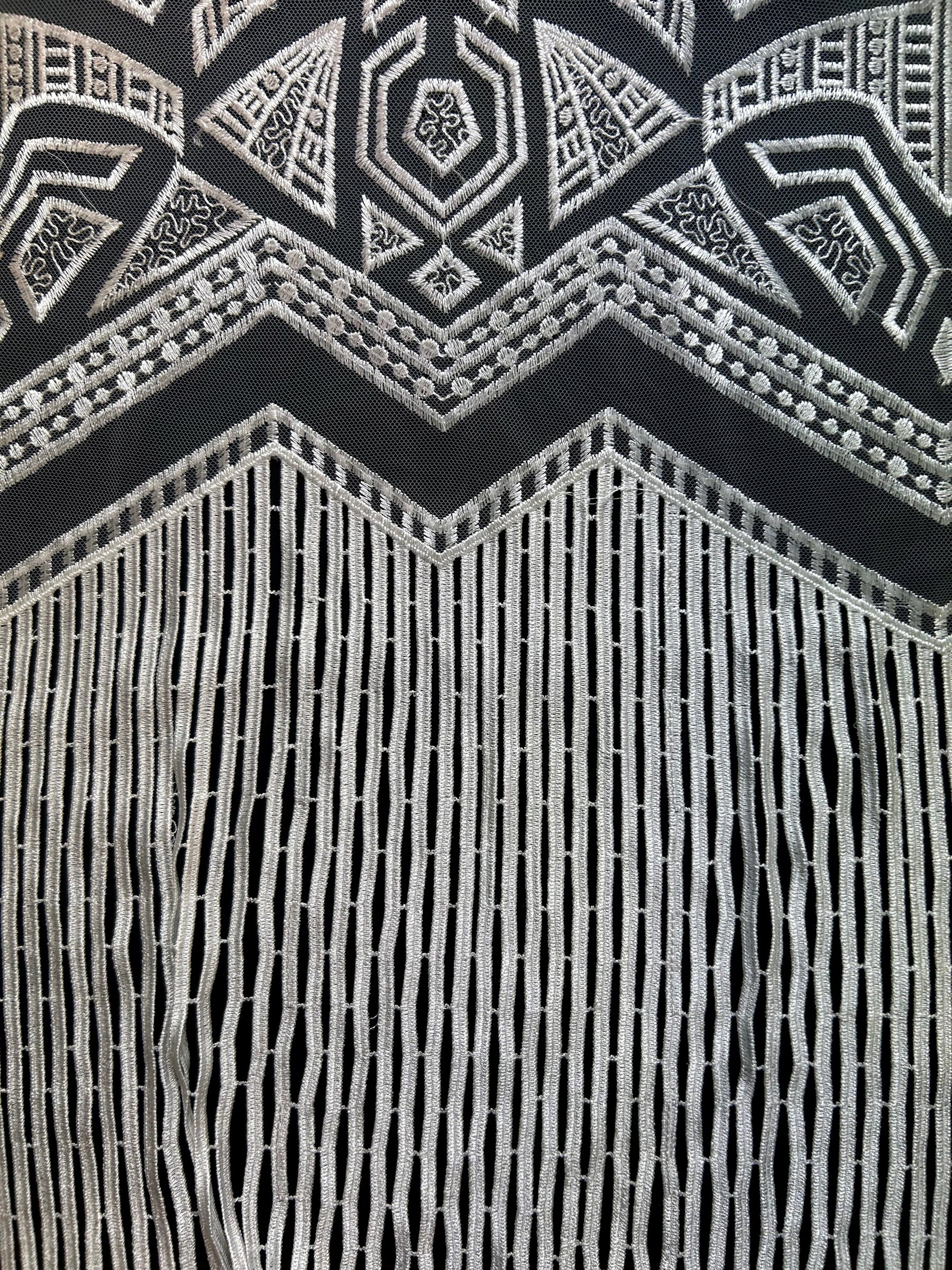 Ivory Fringed Embroidery Lace - Essence