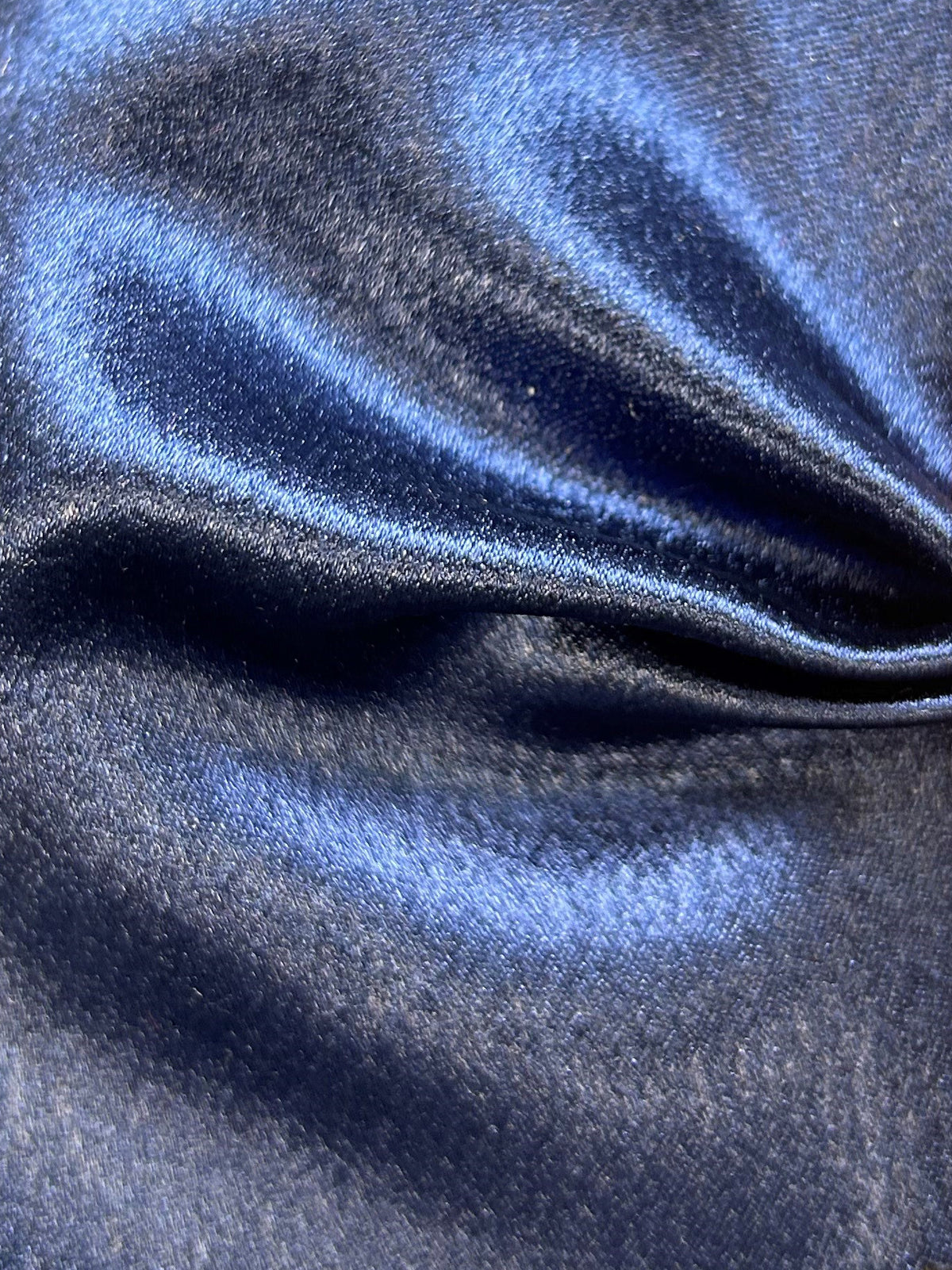 French Navy Polyester Crepe Back Satin - Desire