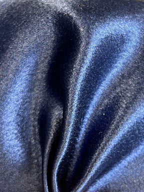 French Navy Polyester Crepe Back Satin - Desire