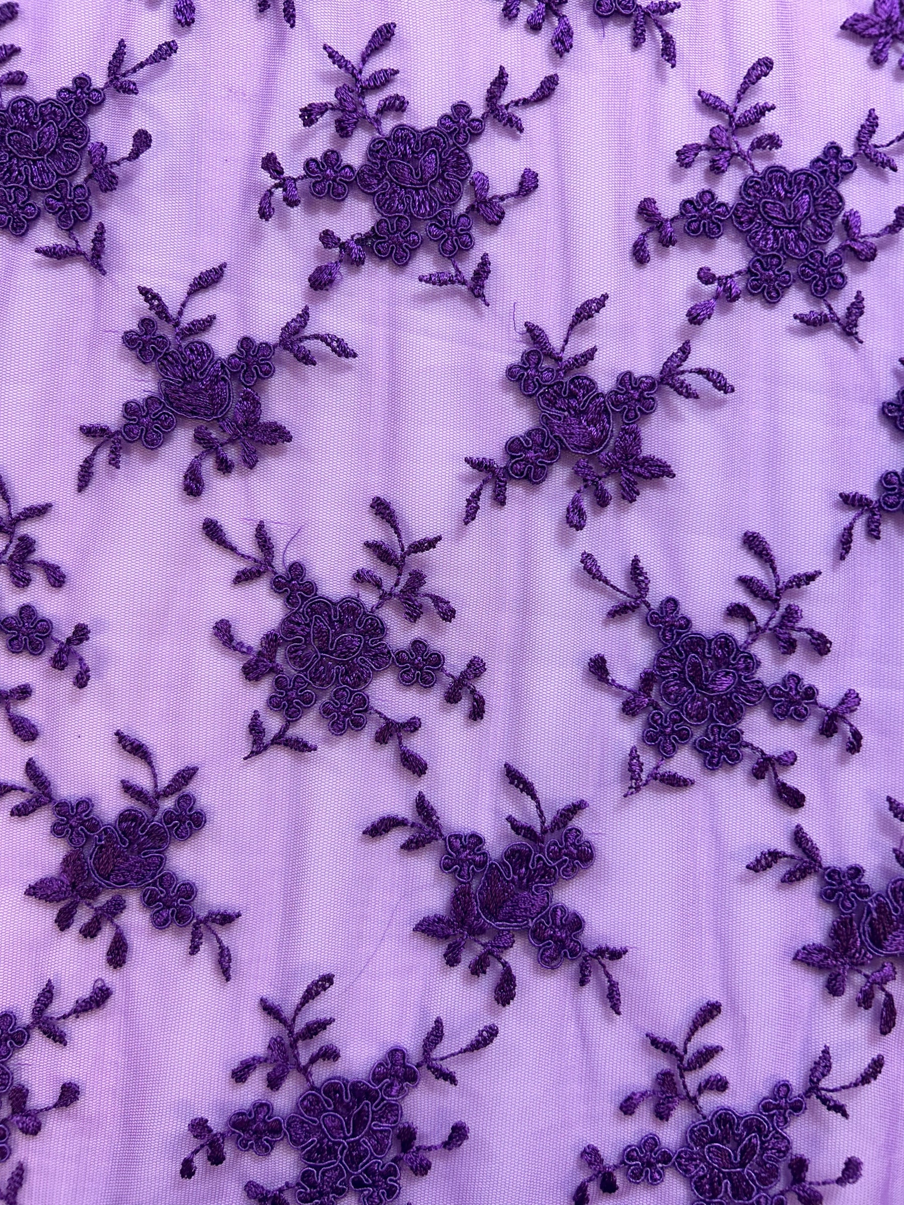 Purple Corded Lace - Geraldine