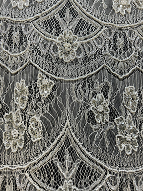 Ivory Hand Beaded Lace - Gervaise